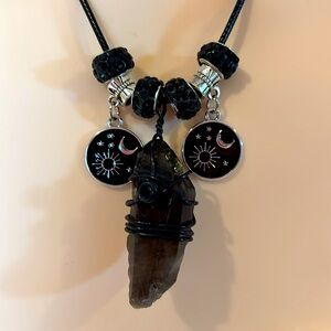 Goth Fairy Smoky Quartz Handcrafted Necklace